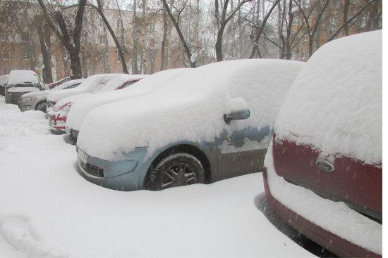 машина под снегом